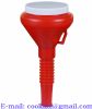 1.66 pint red double capped plastic funnel
